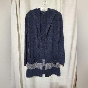 Barefoot Dreams Navy Blue Hooded Cardigan